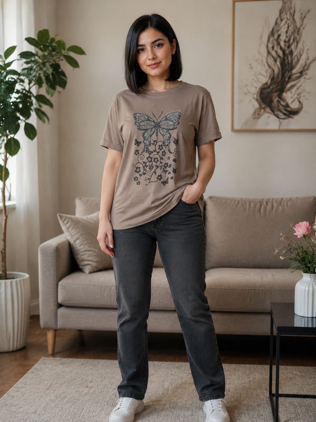 تیشرت زنانه پروانه