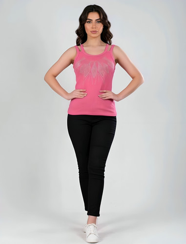 تاپ زنانه کبریتی نگیندار طرح برگ